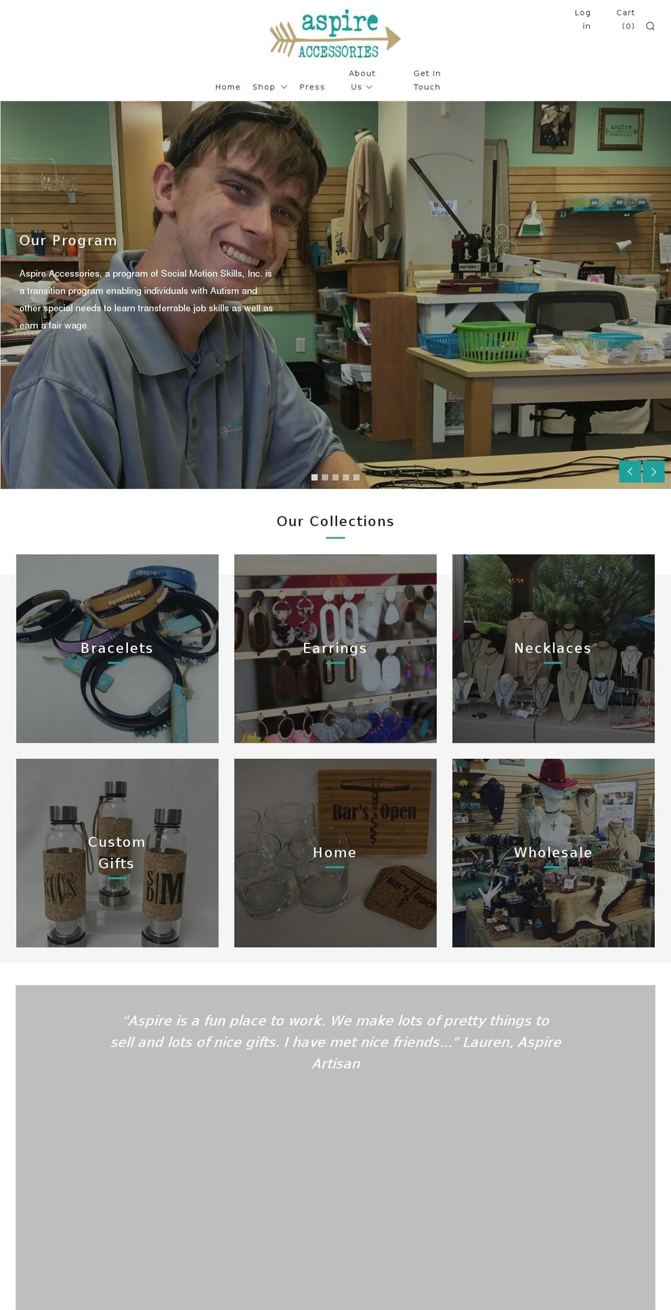 aspireaccessories.com shopify website screenshot