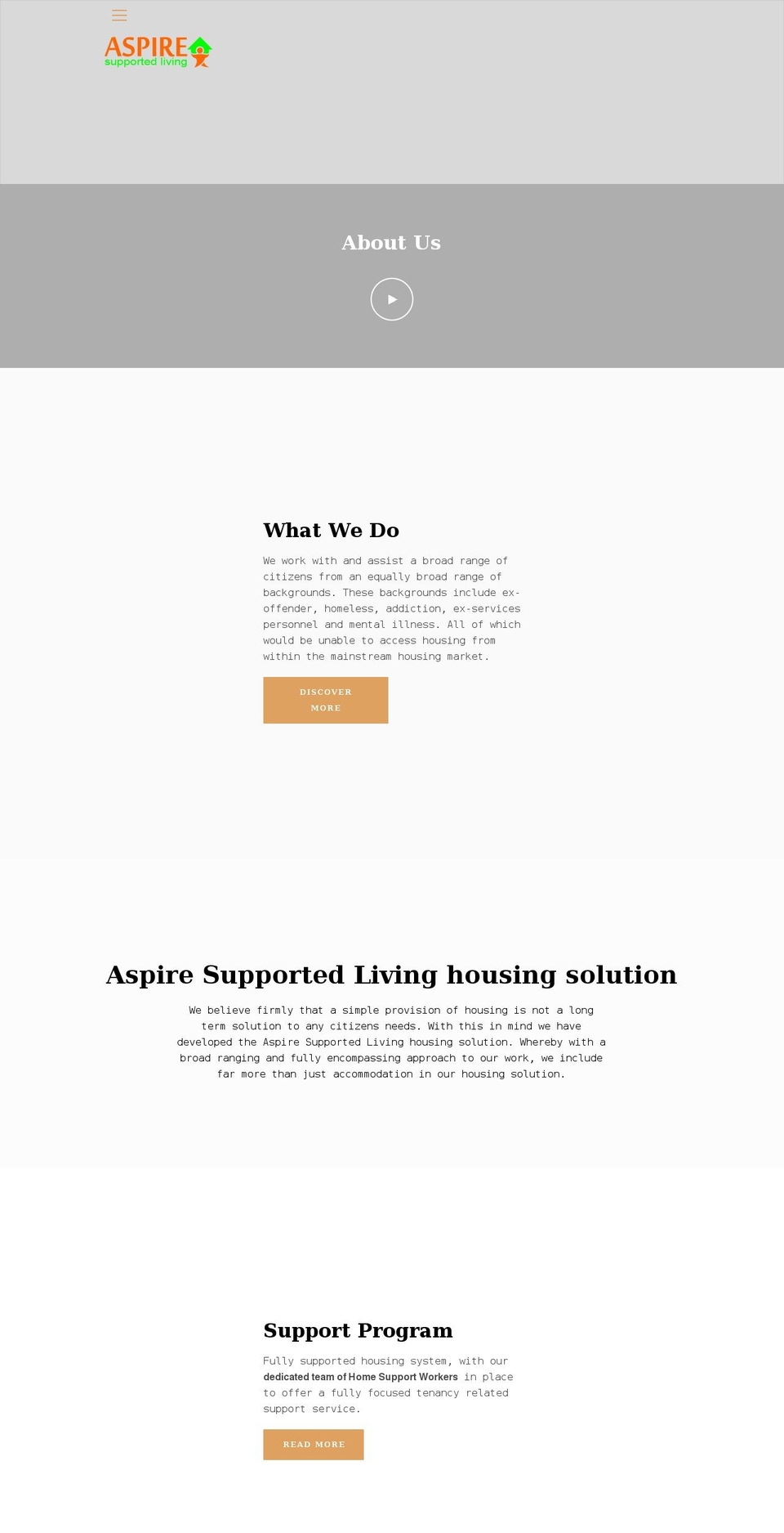 Copy of Narrative Shopify theme site example aspireliving.org