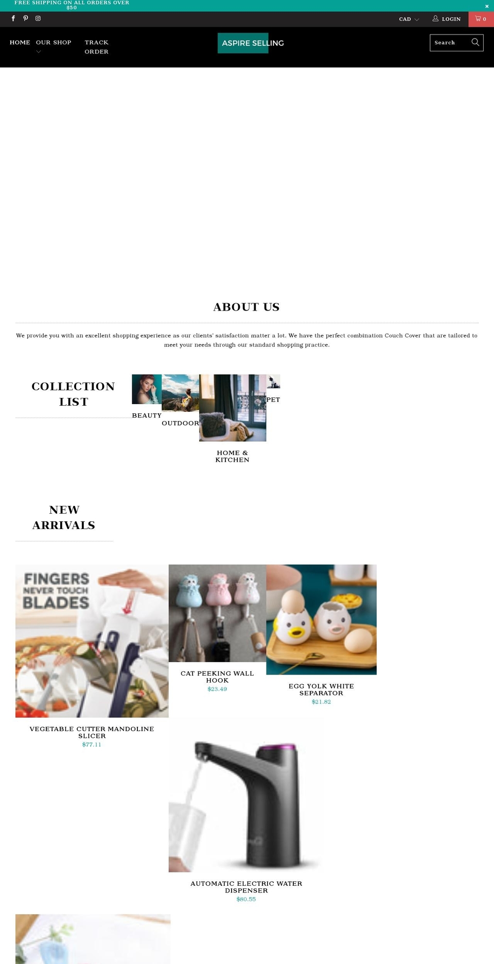 aspireselling.com shopify website screenshot
