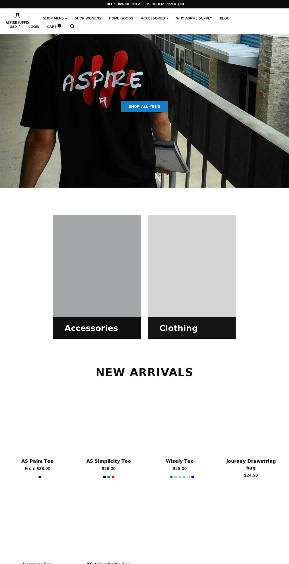 aspiresupplyshop.com — Shopify storefront screenshot
