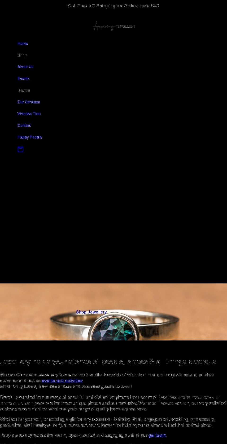 aspiringjewellers.co.nz shopify website screenshot