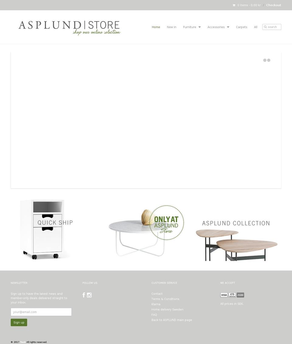 asplundstore.com shopify website screenshot