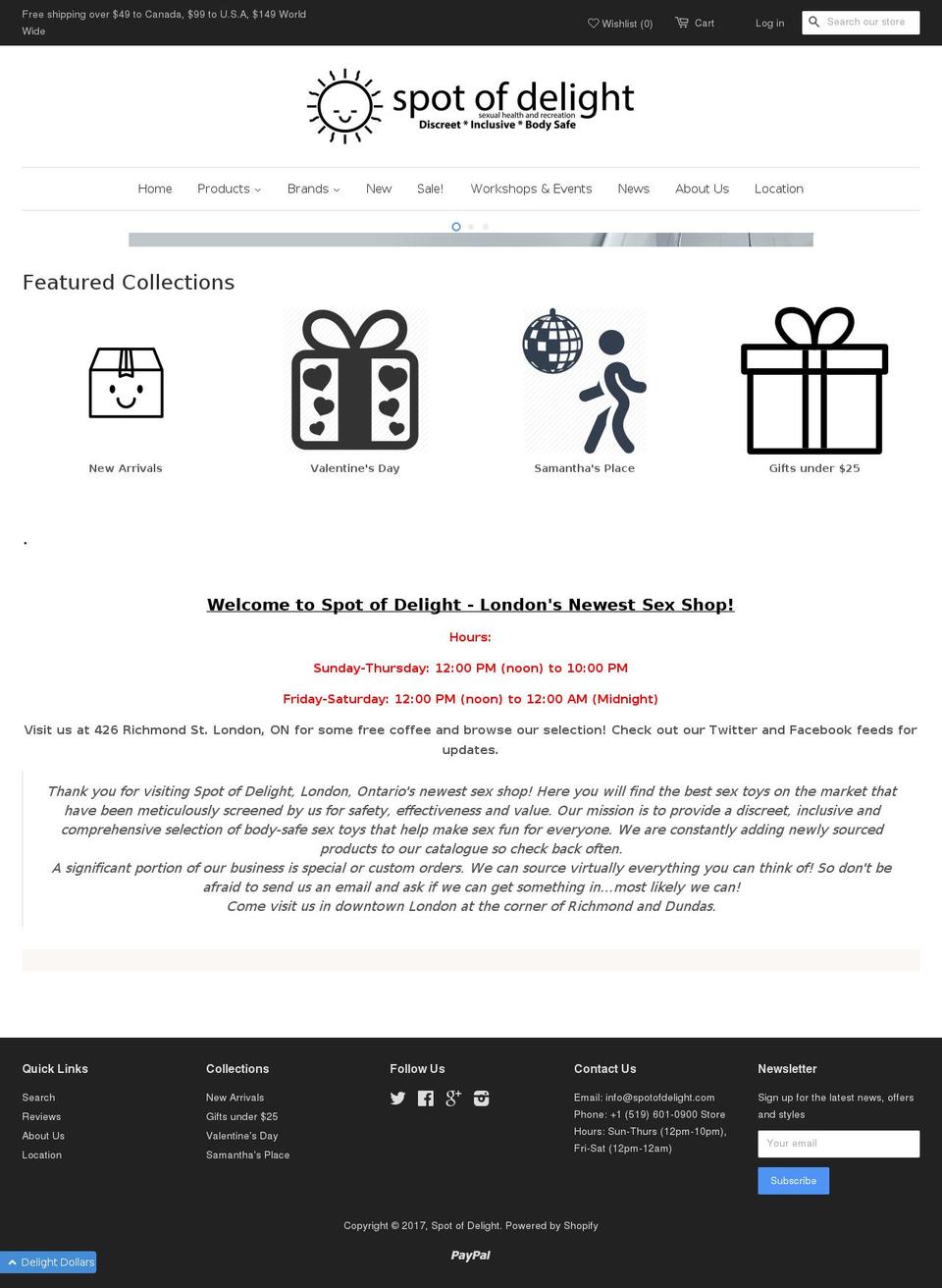 aspotofdelight.com shopify website screenshot