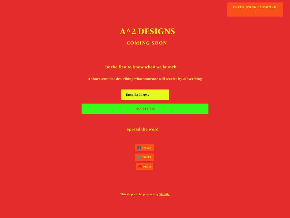 asquaredesigns.net shopify website screenshot