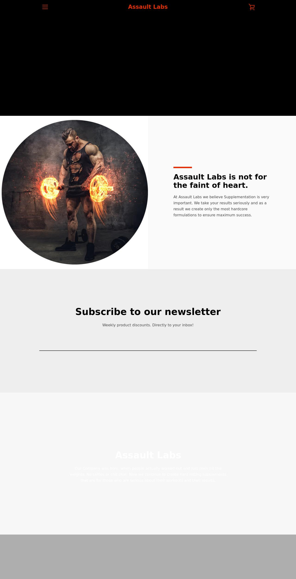 assault-labs.com shopify website screenshot