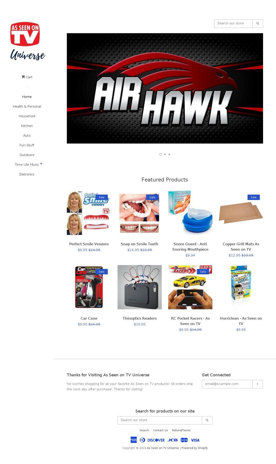 asseenontvuniverse.com shopify website screenshot