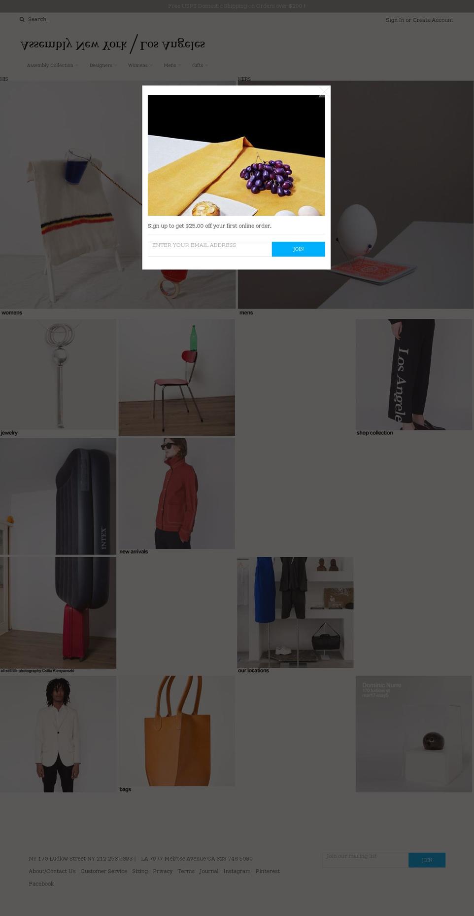 assemblylosangeles.com shopify website screenshot