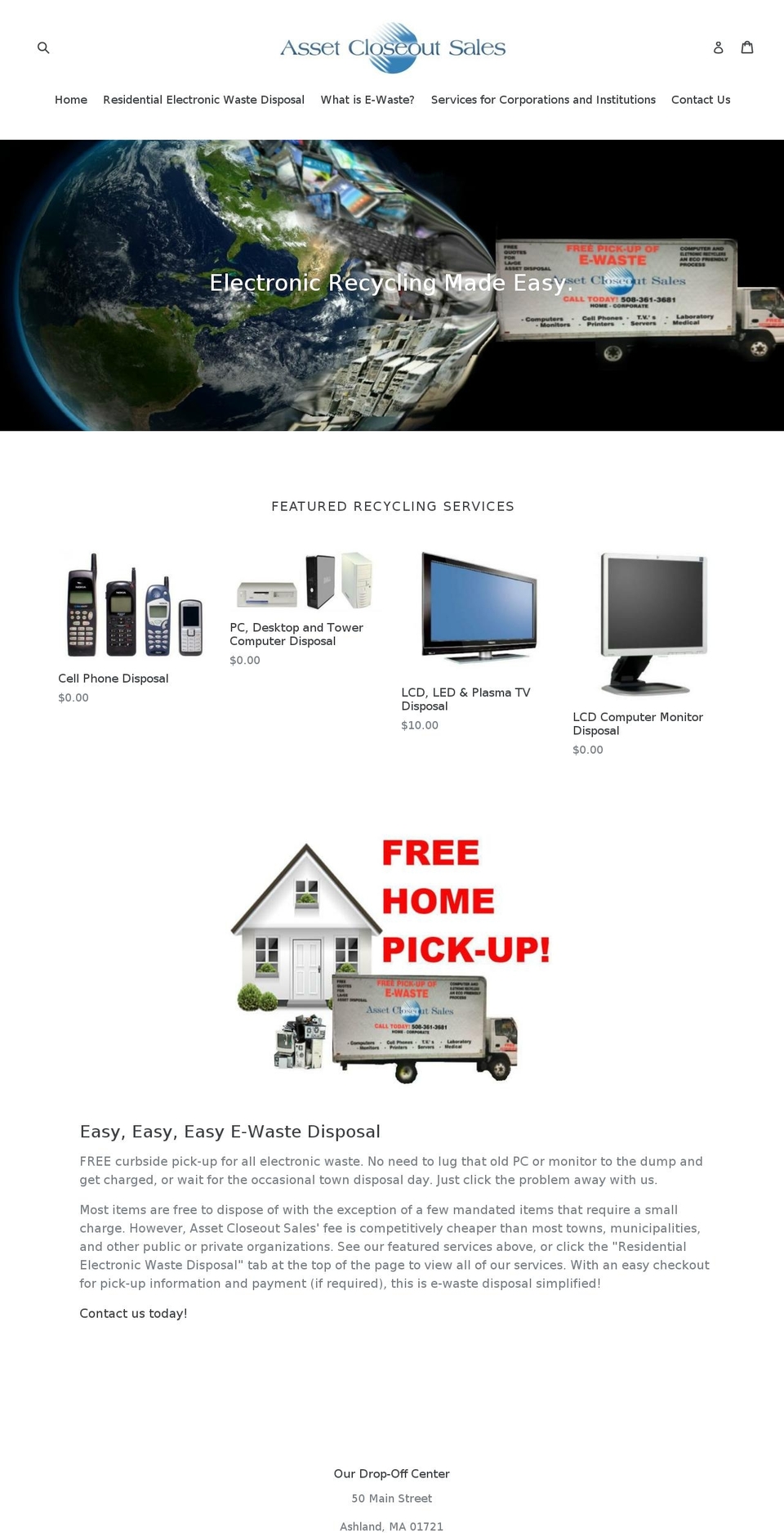 assetcloseoutsales.com — Shopify storefront screenshot