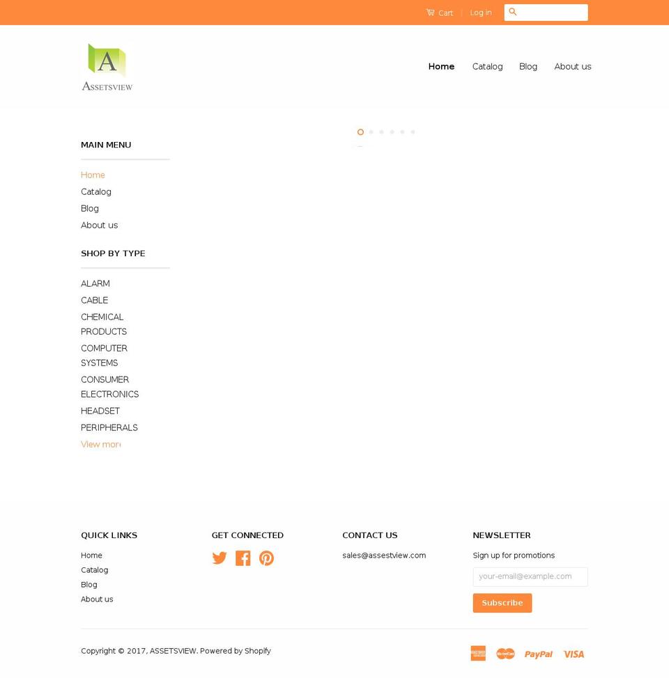assetsview.com shopify website screenshot