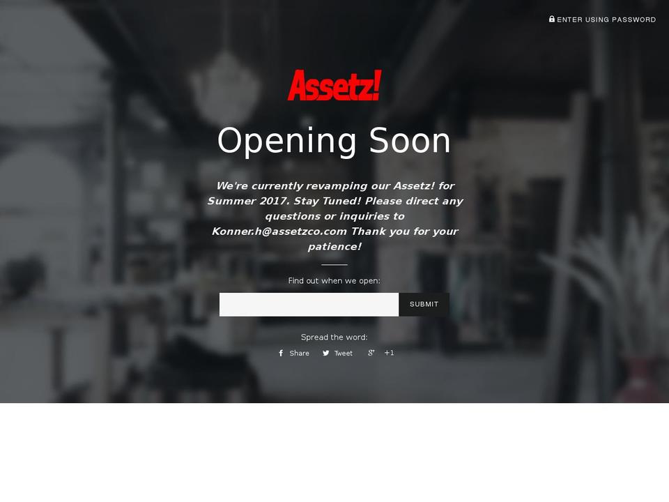 assetzco.com shopify website screenshot
