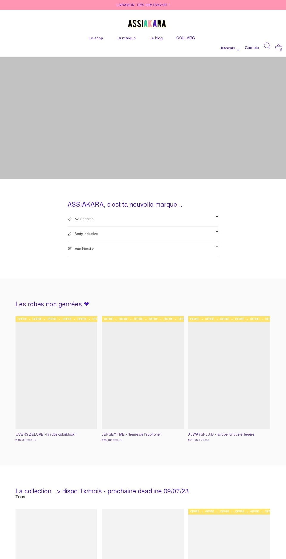 assiakara.com shopify website screenshot