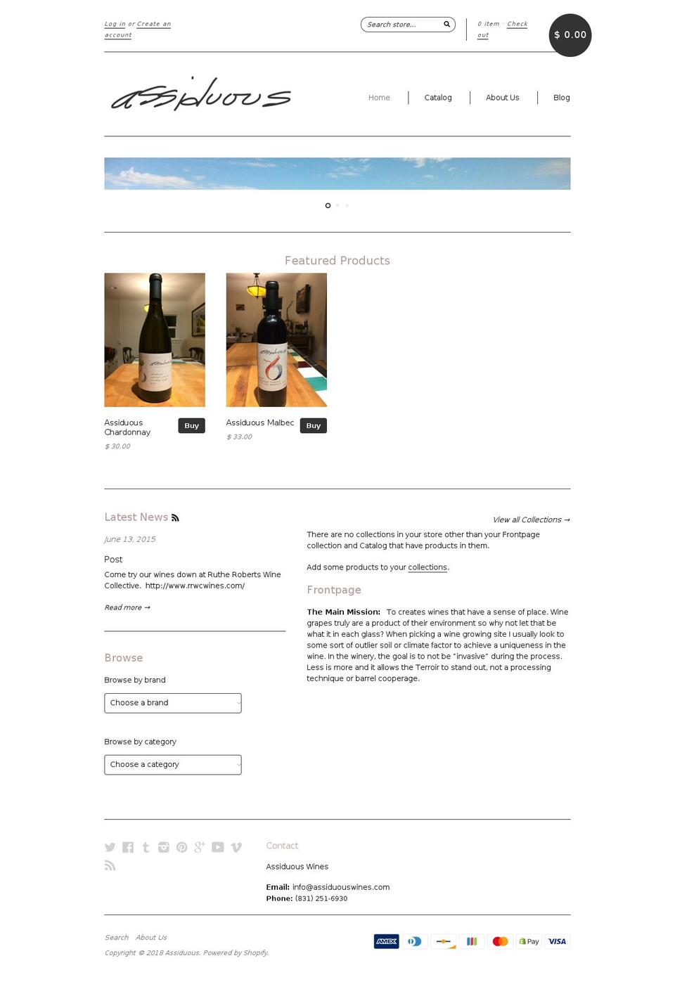 assiduouswines.com shopify website screenshot