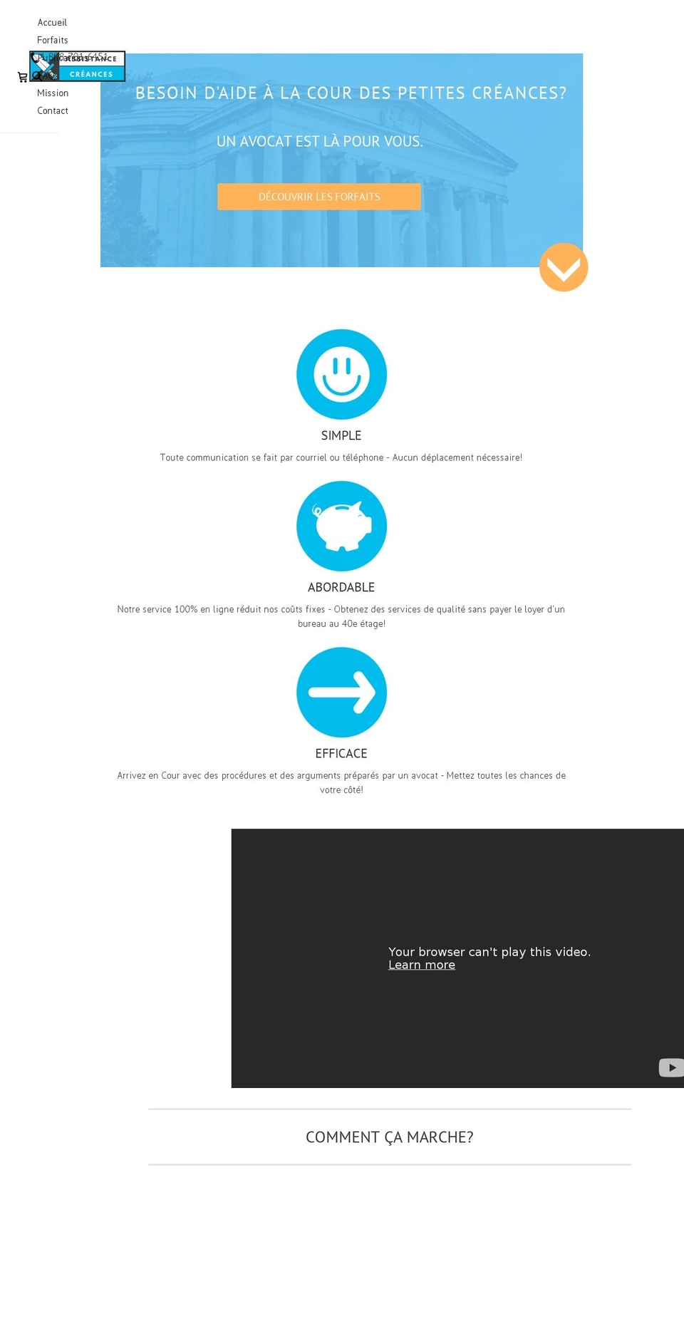assistancecreances.ca shopify website screenshot