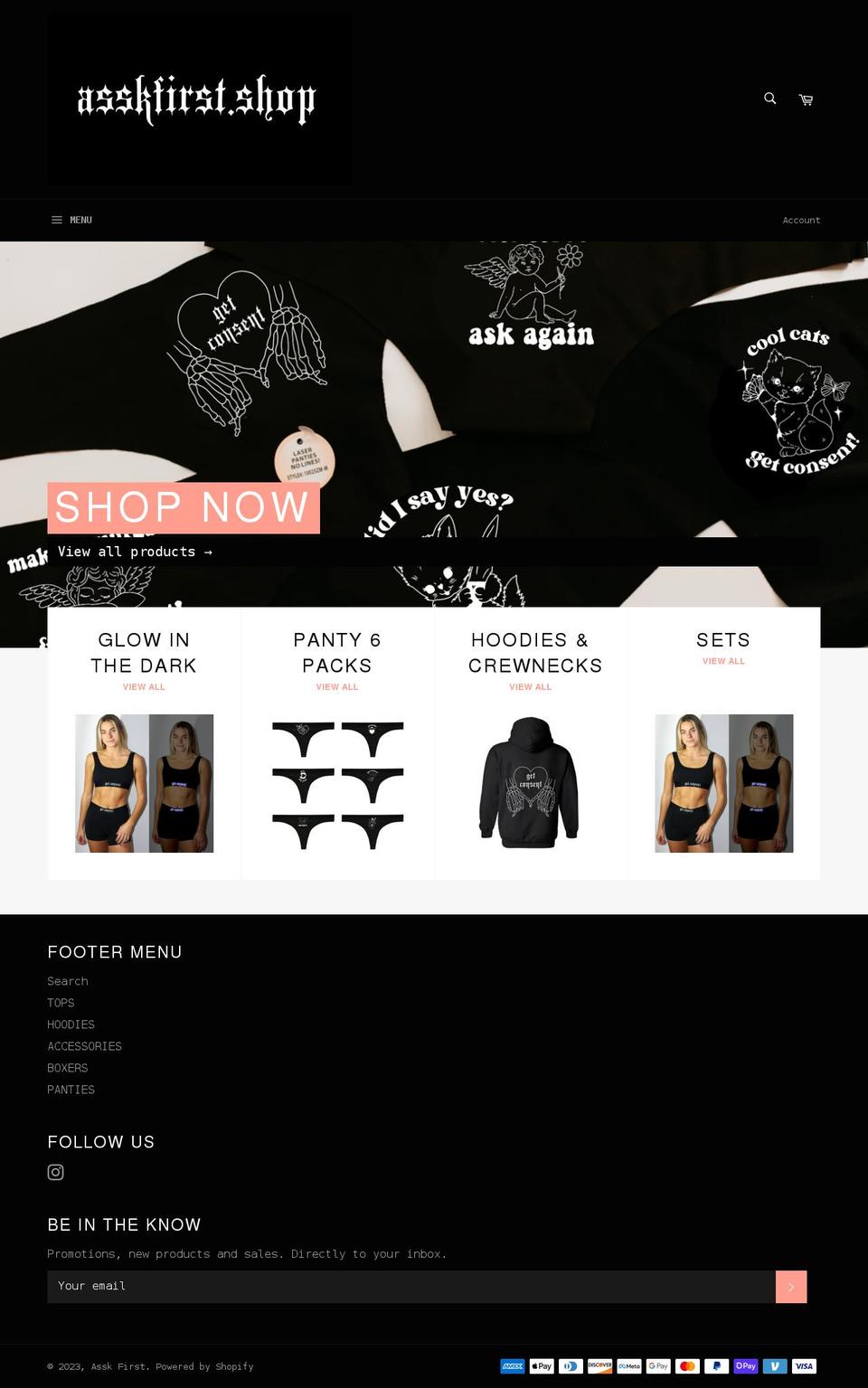 asskfirst.shop shopify website screenshot