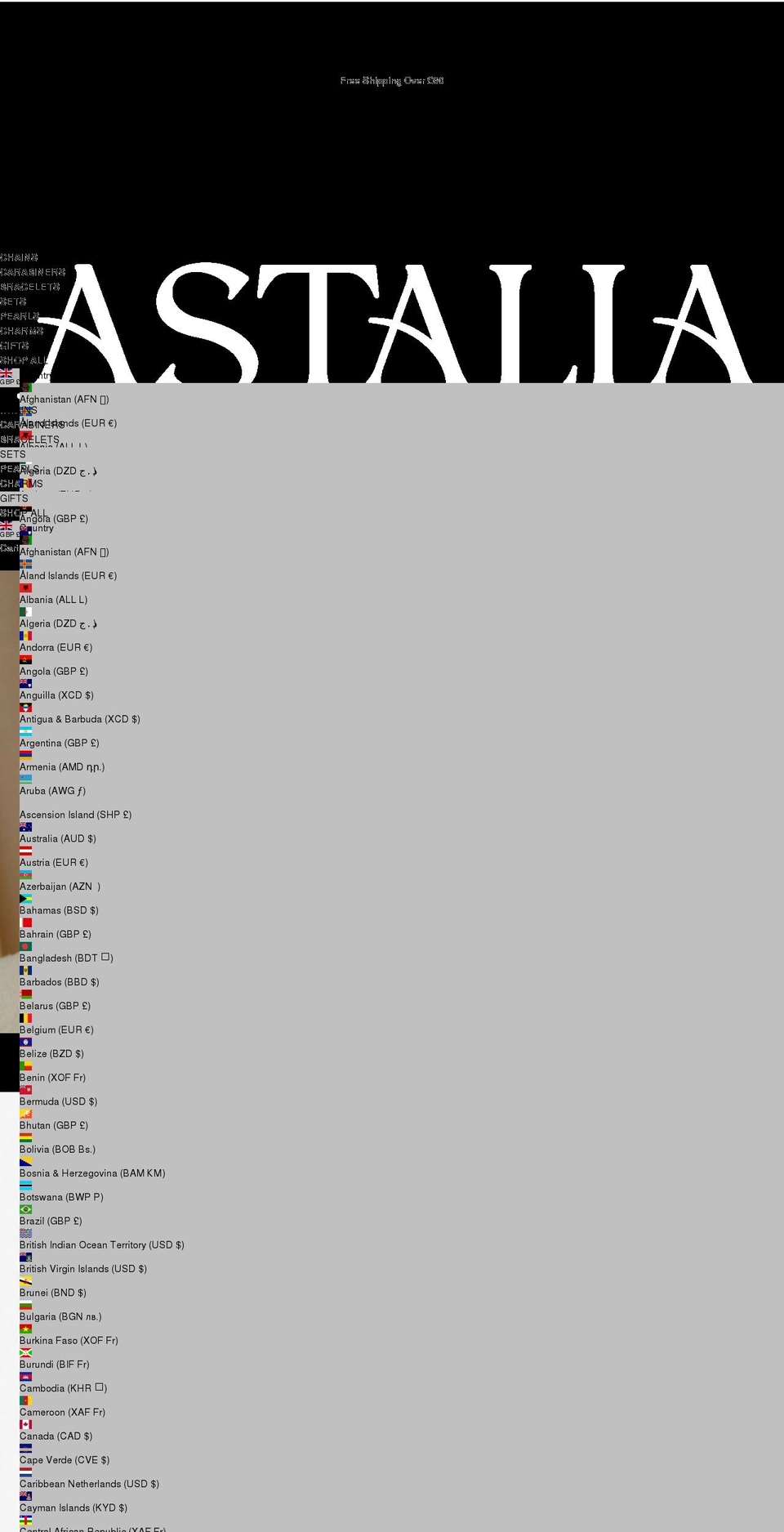 astalia.com shopify website screenshot