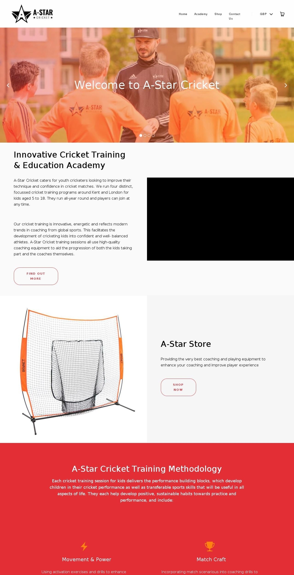 astarcricket.com shopify website screenshot