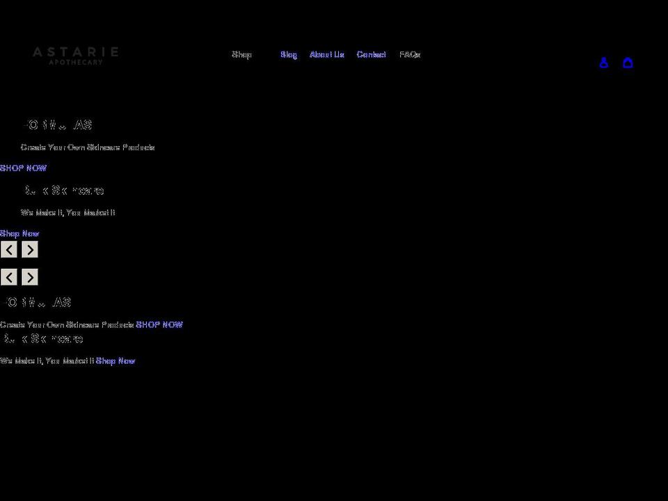 astarieapothecary.com shopify website screenshot