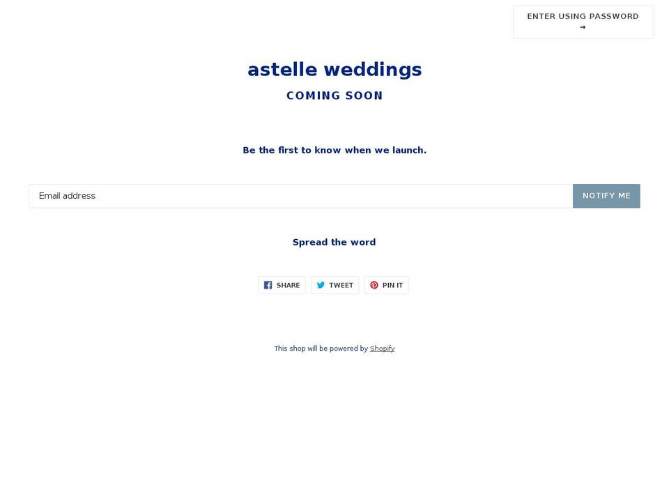 astelleweddings.com — Shopify storefront screenshot