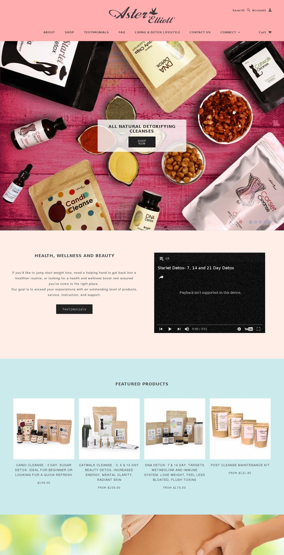 asterelliott.com shopify website screenshot