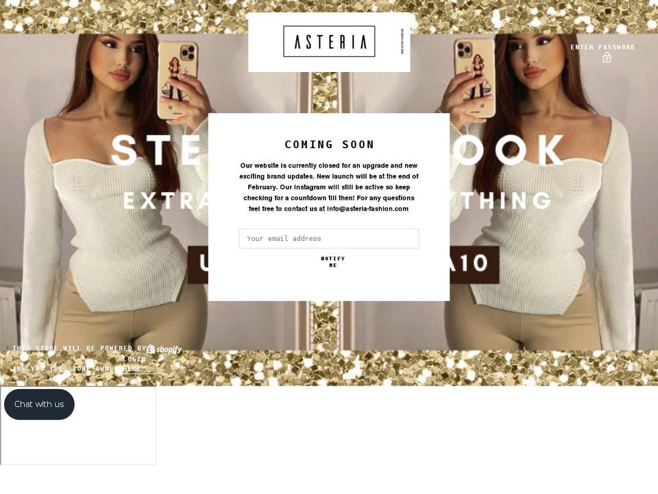 asteria-fashion.com shopify website screenshot