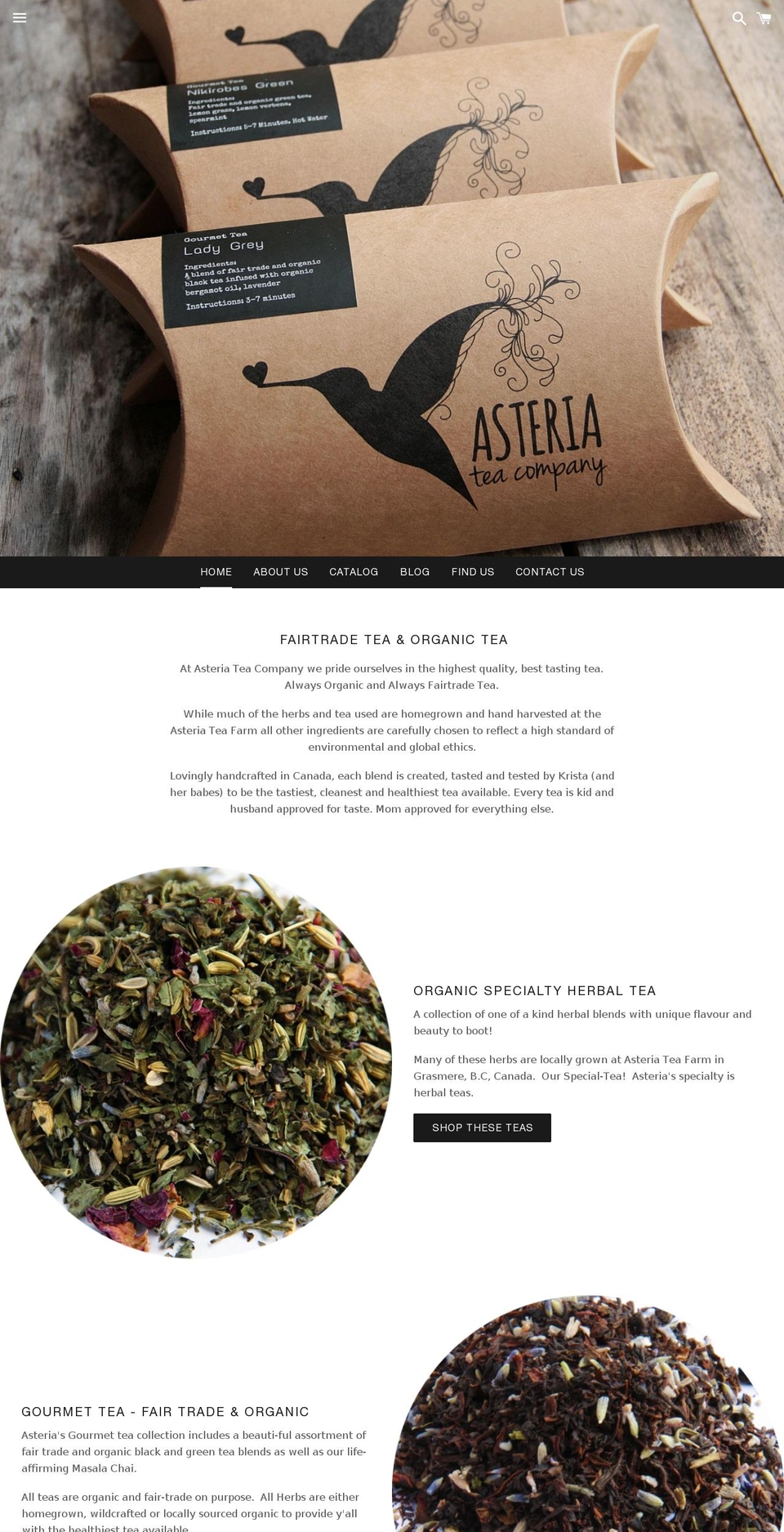 asteriaorganics.com shopify website screenshot