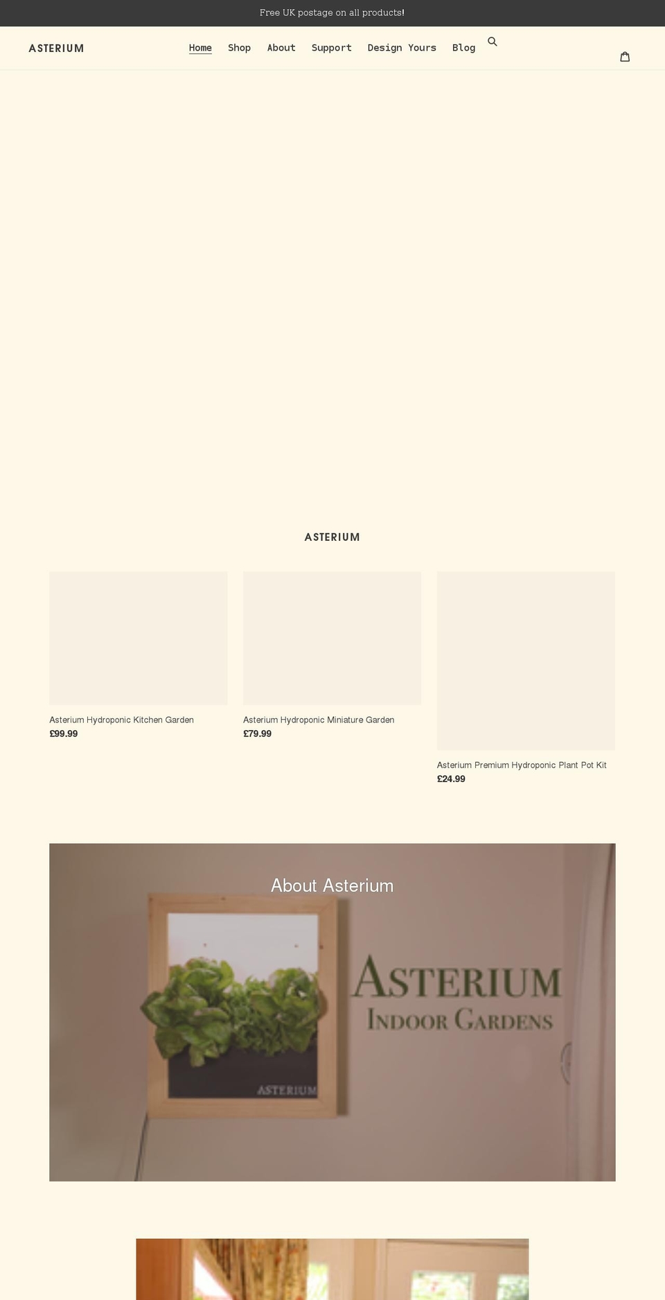 asteriumplants.com shopify website screenshot