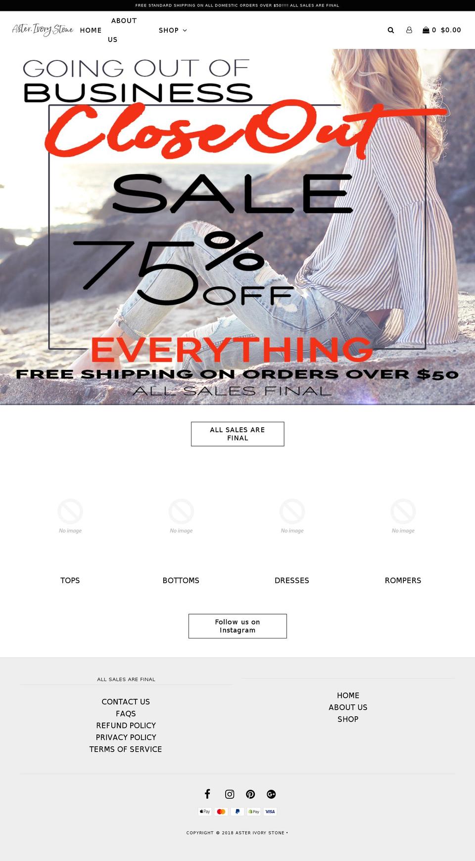 asterivorystone.com shopify website screenshot