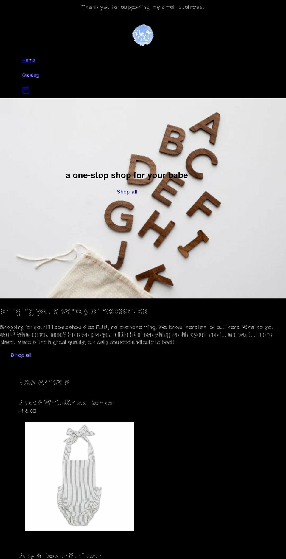astermaeboutique.com shopify website screenshot