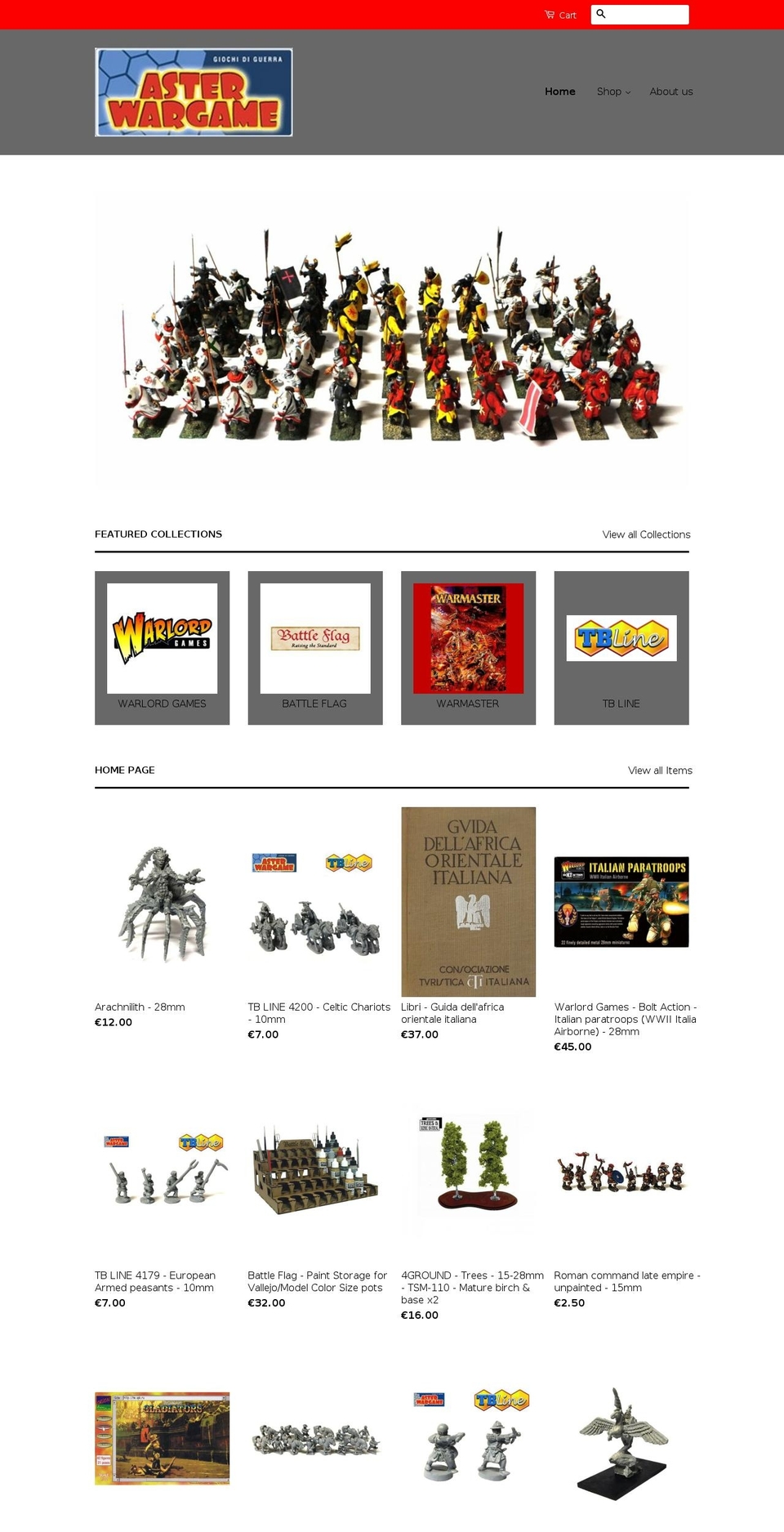 asterwargame.com shopify website screenshot