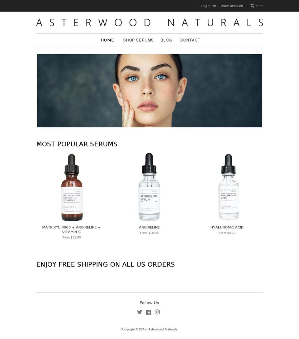 asterwoodnaturals.com shopify website screenshot