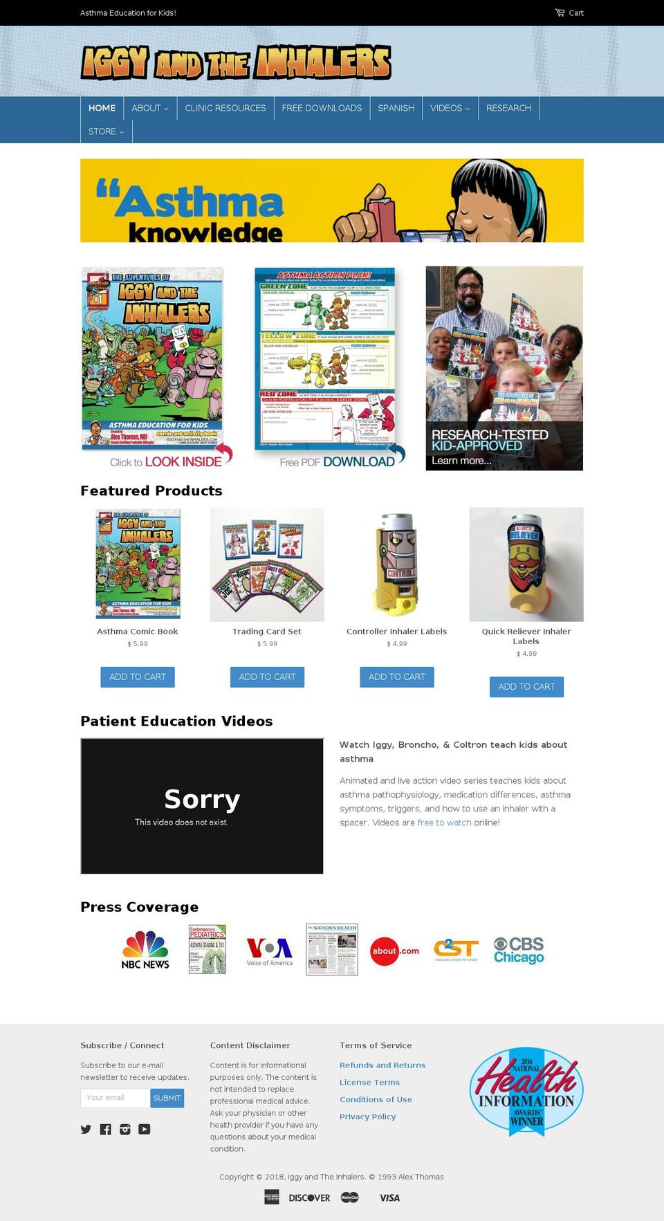 asthma-action-plan.com — Shopify storefront screenshot