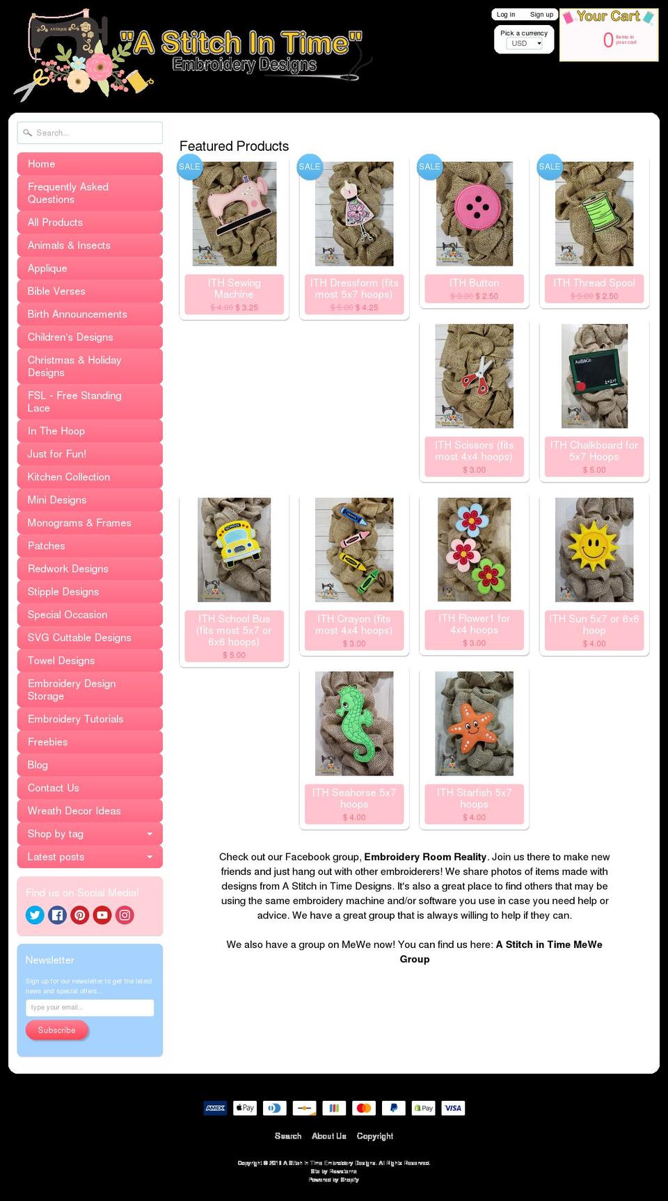 astitchintimedesigns.com shopify website screenshot