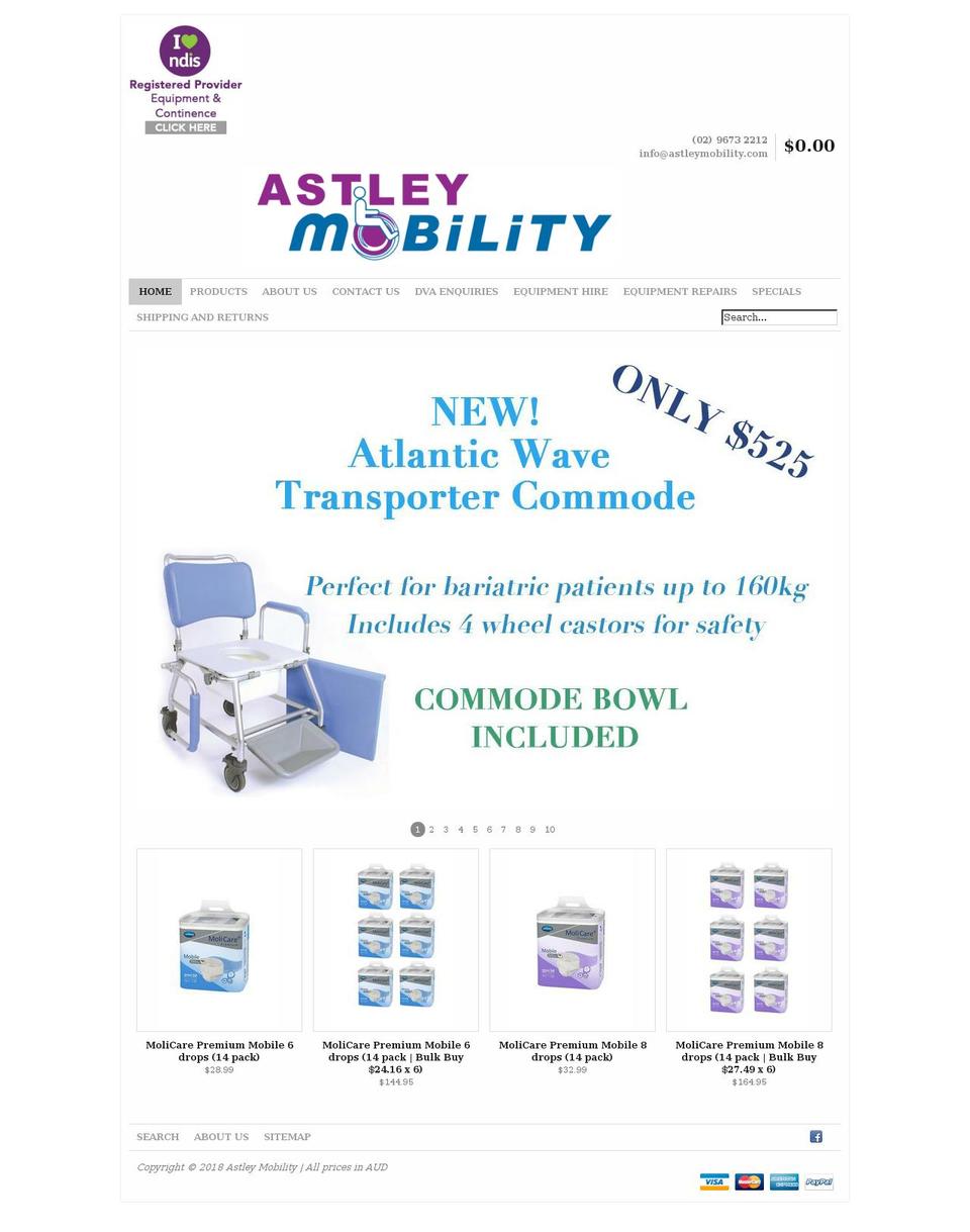 astleymobility.com.au shopify website screenshot