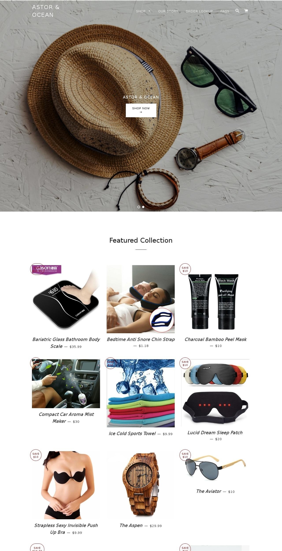 astorandocean.com — Shopify storefront screenshot