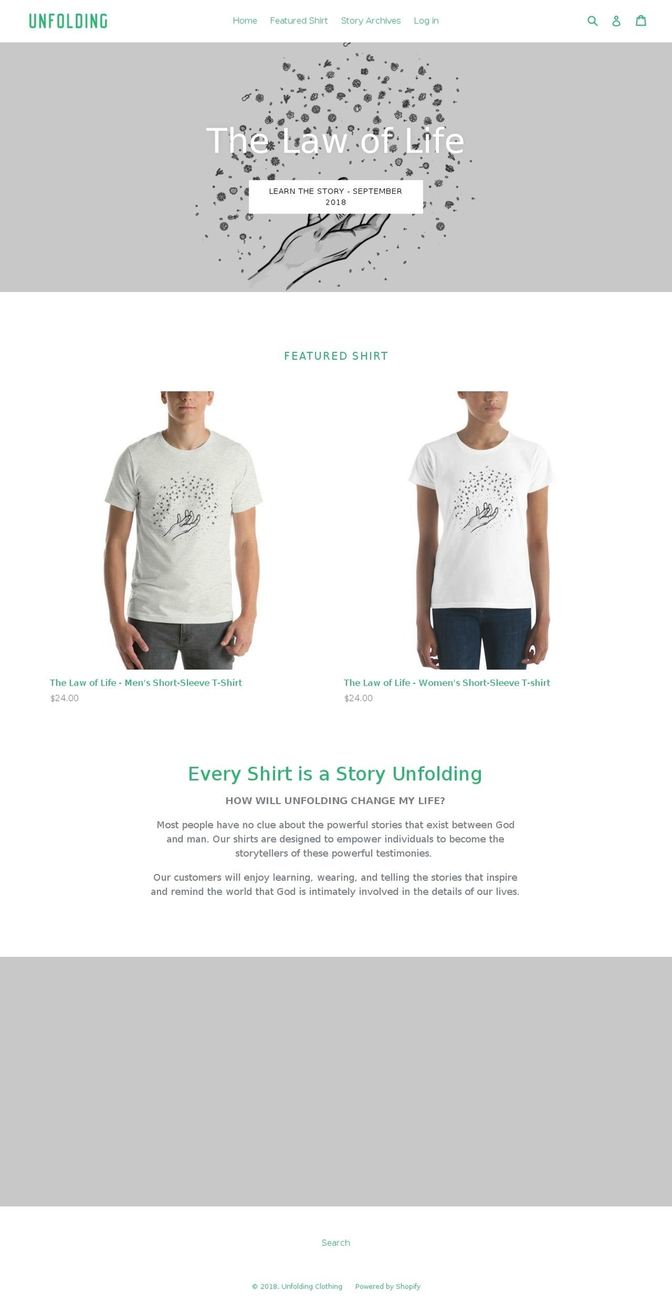 astoryunfolding.com — Shopify storefront screenshot