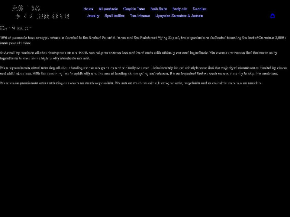 astralimpressions.com shopify website screenshot