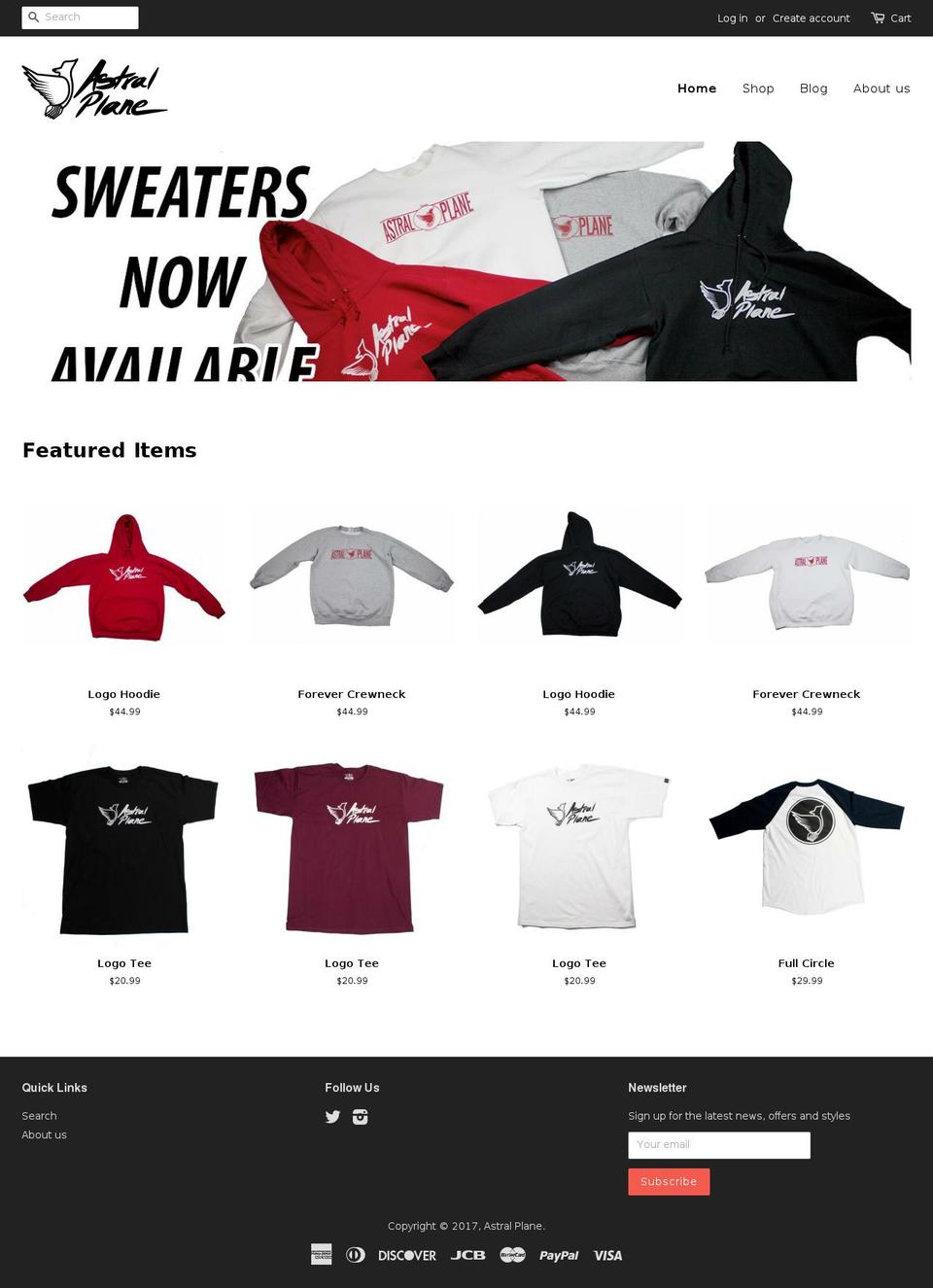 astralplane.us shopify website screenshot