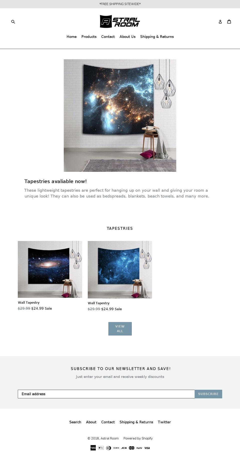 astralroom.com — Shopify storefront screenshot