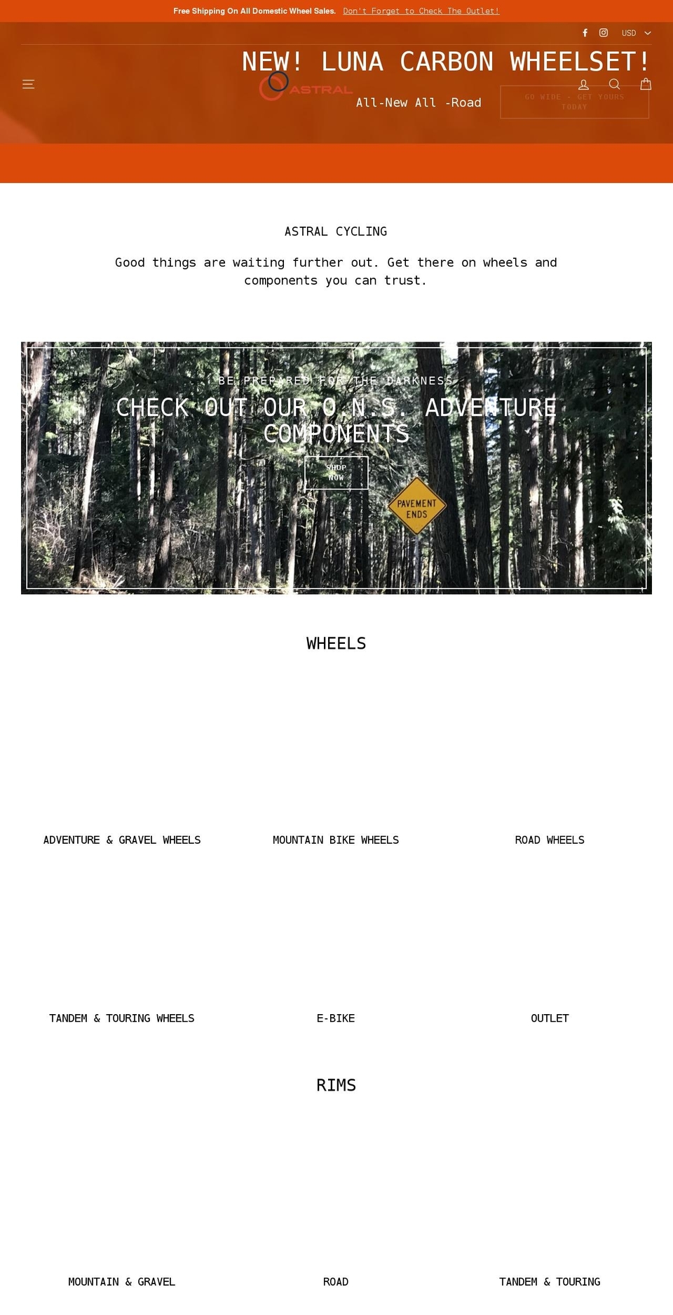 astralwheels.com — Shopify storefront screenshot