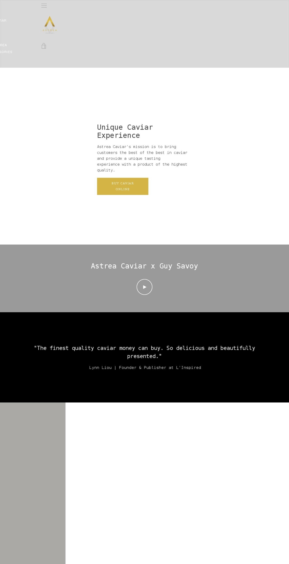 astreacaviar.com shopify website screenshot
