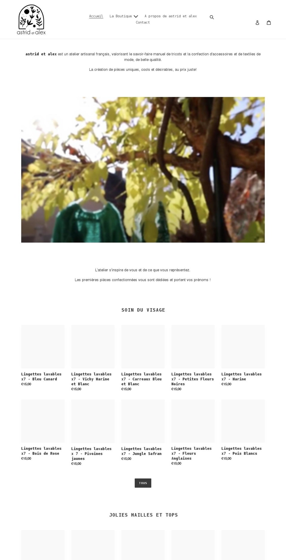 astridetalex.com shopify website screenshot