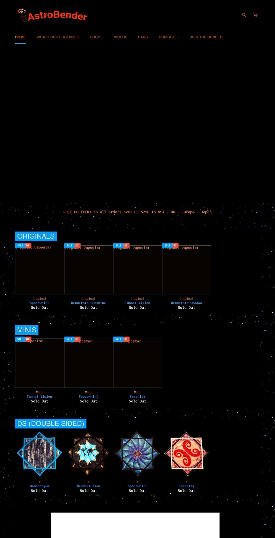 astrobender.com shopify website screenshot