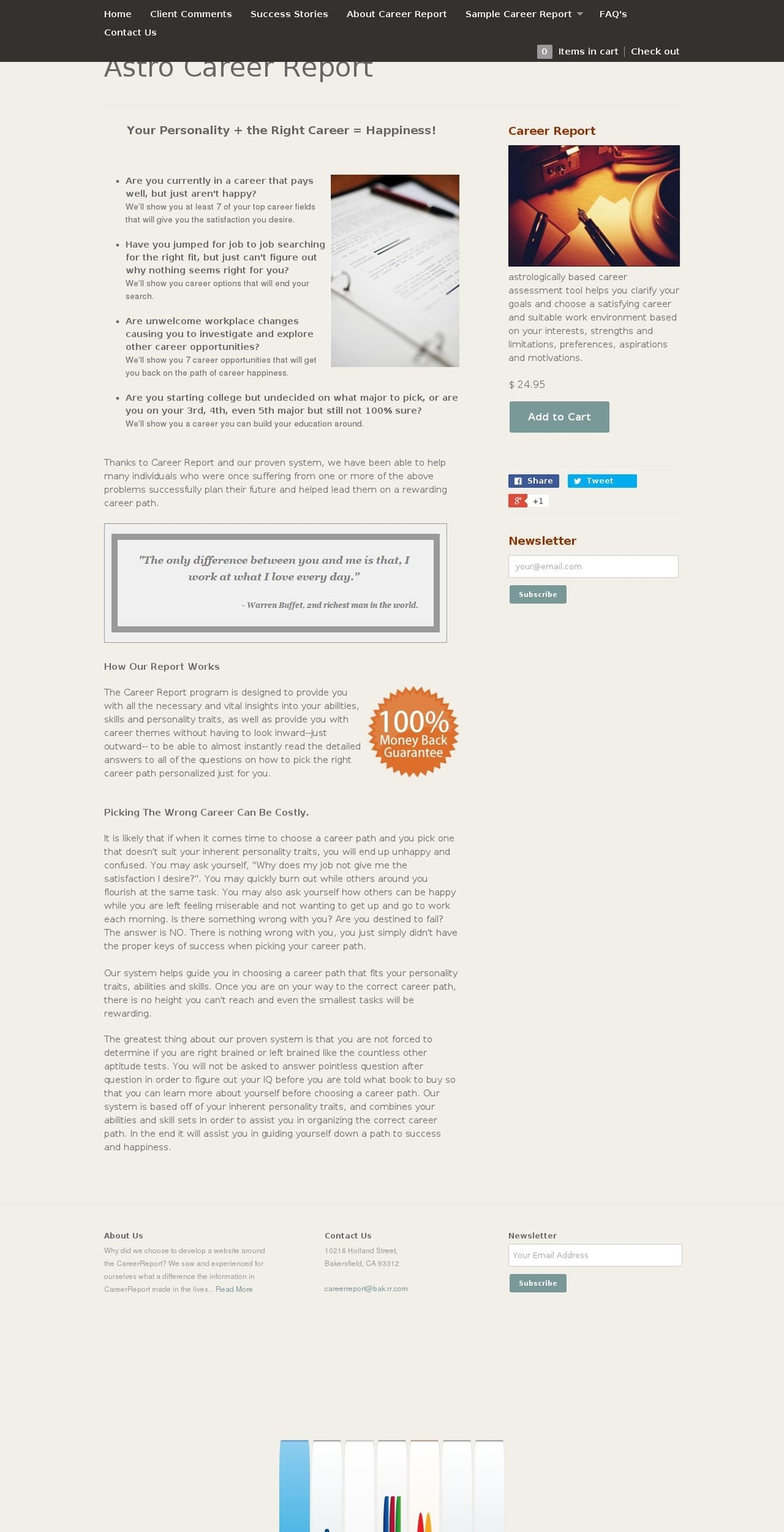 astrocareerreport.com shopify website screenshot