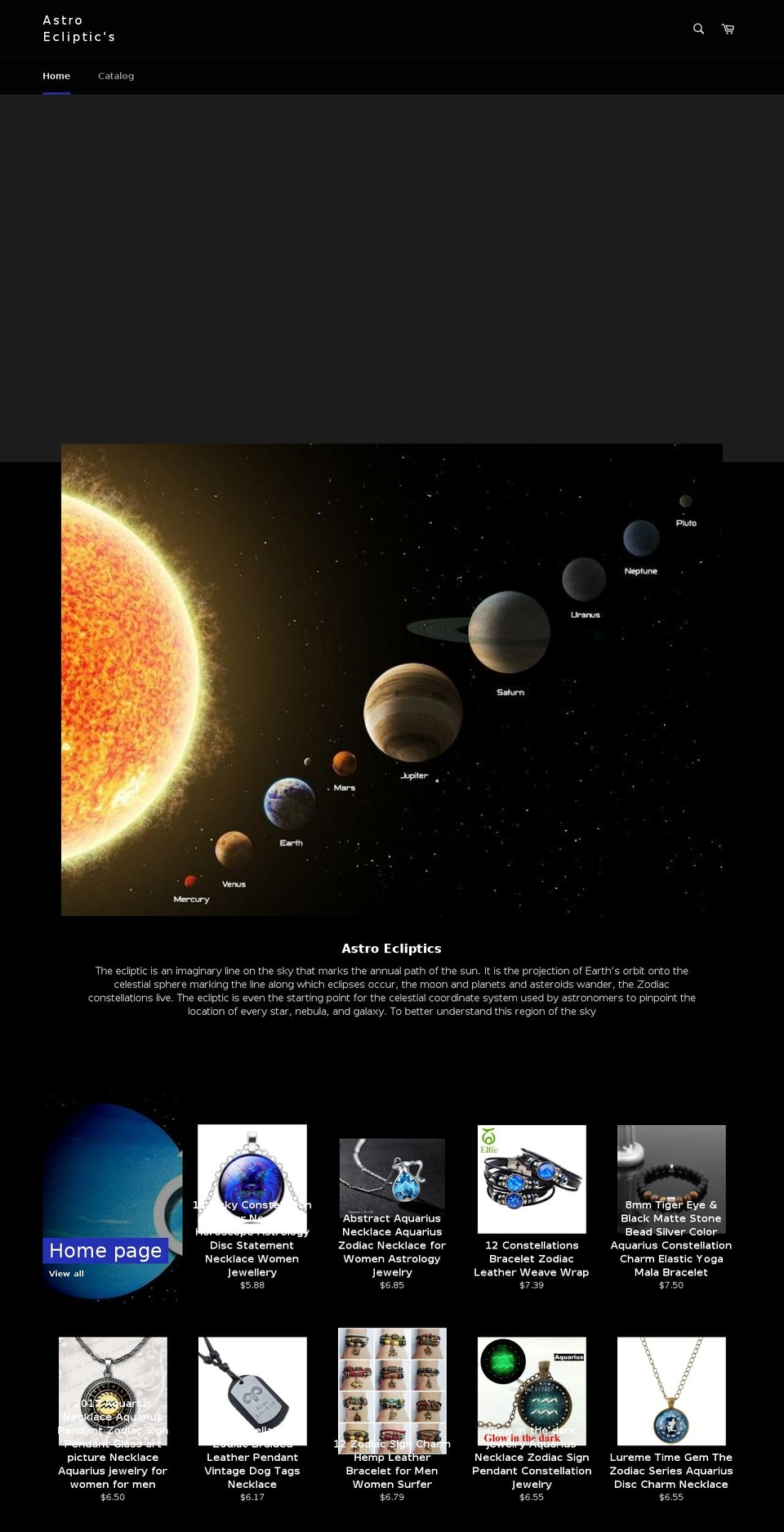 astroecliptics.com — Shopify storefront screenshot