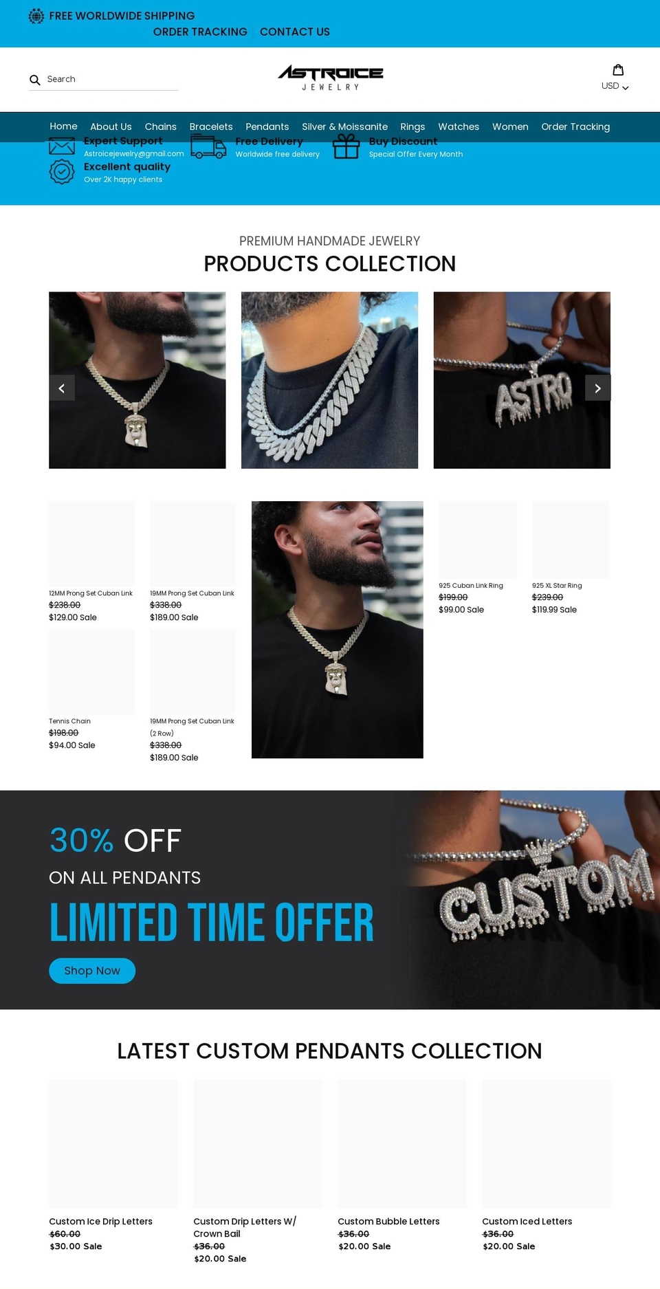 astroicejewelry.com shopify website screenshot