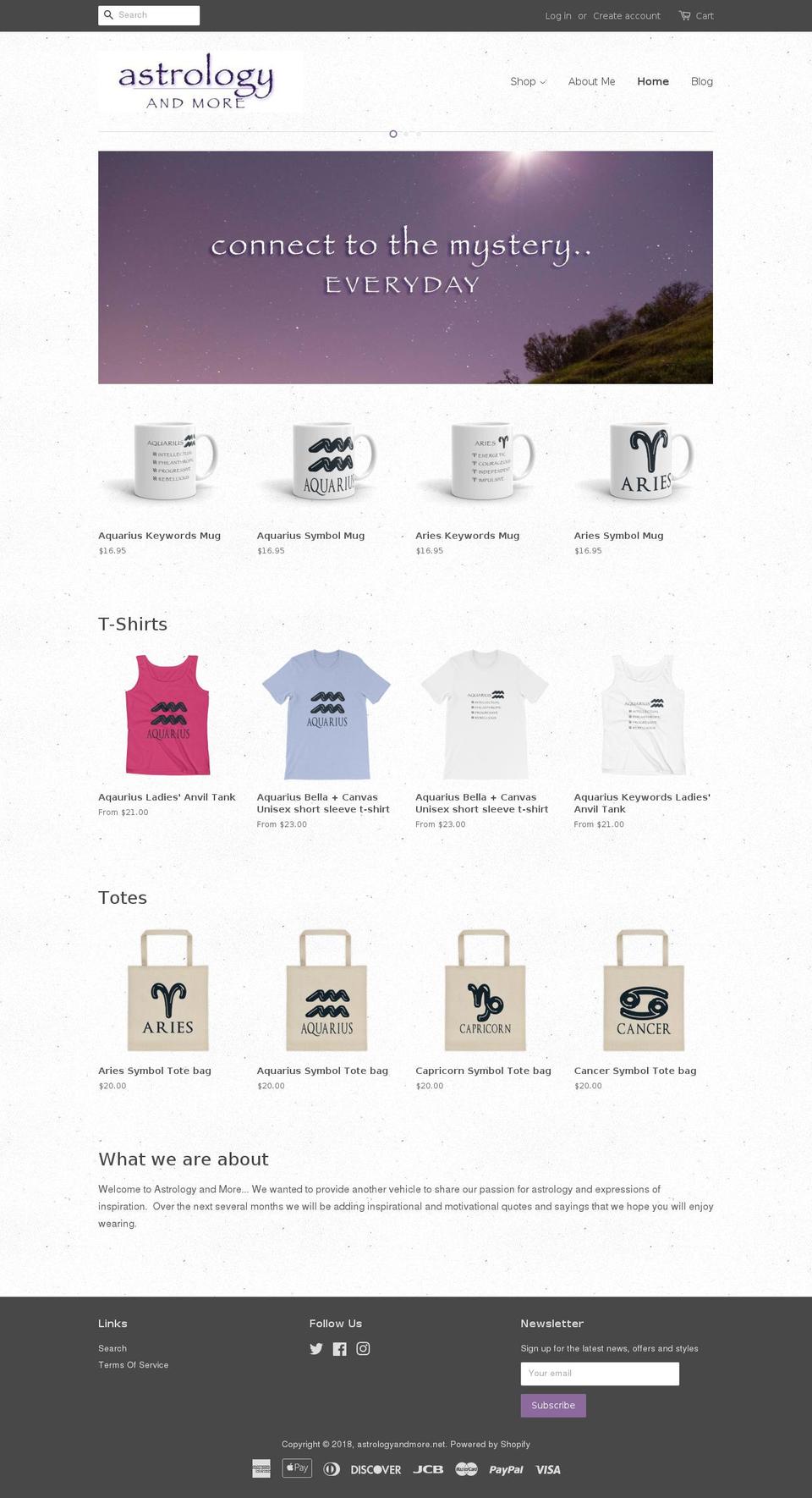 astrologyandmore.net shopify website screenshot