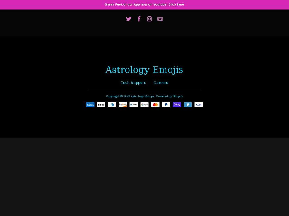 astrologyemojis.com shopify website screenshot
