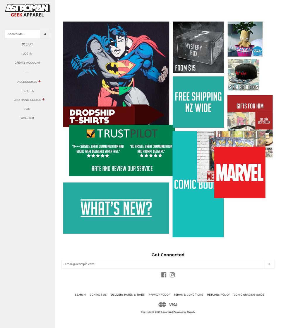 astromancollectibles.com shopify website screenshot