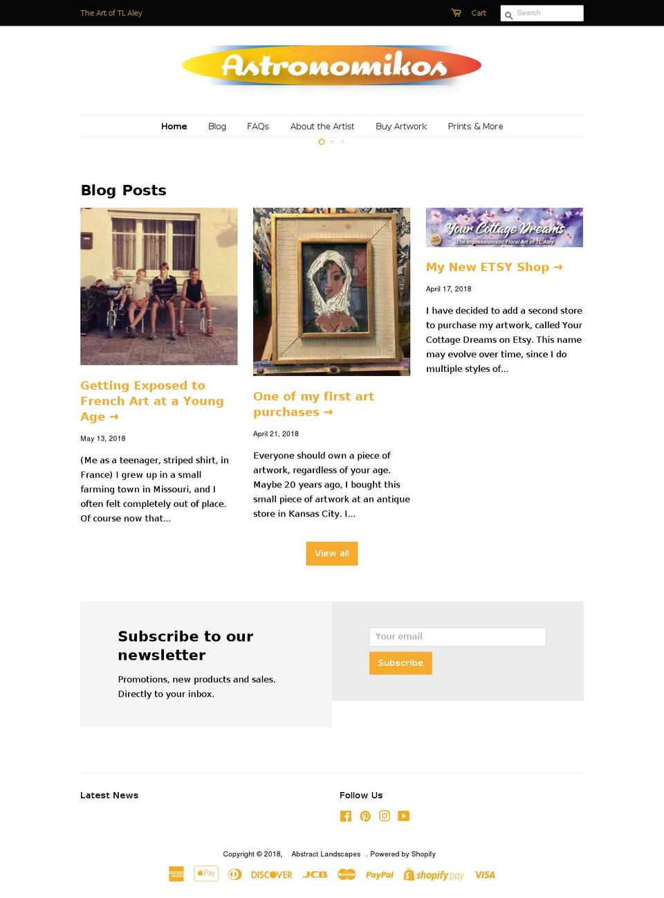 astronomikos.com — Shopify storefront screenshot