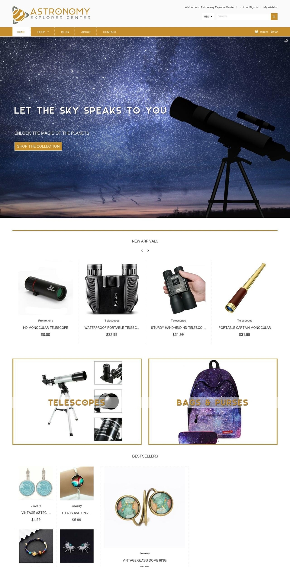 astronomyexplorer.com — Shopify storefront screenshot